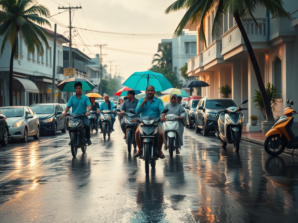 When Rain Turns Malé's Sidewalks Into Rivers