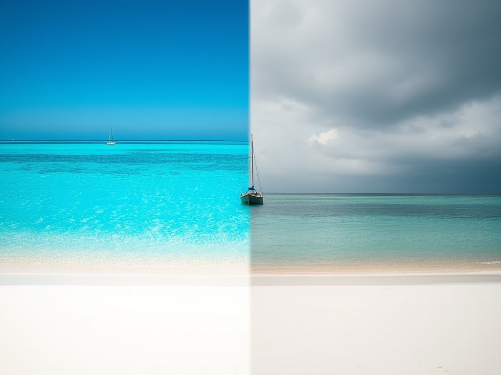 The Ocean When the Sun Hides Behind the Clouds