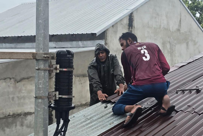 MNDF Steps In to Assist After Storms Damage Roofs in Addu