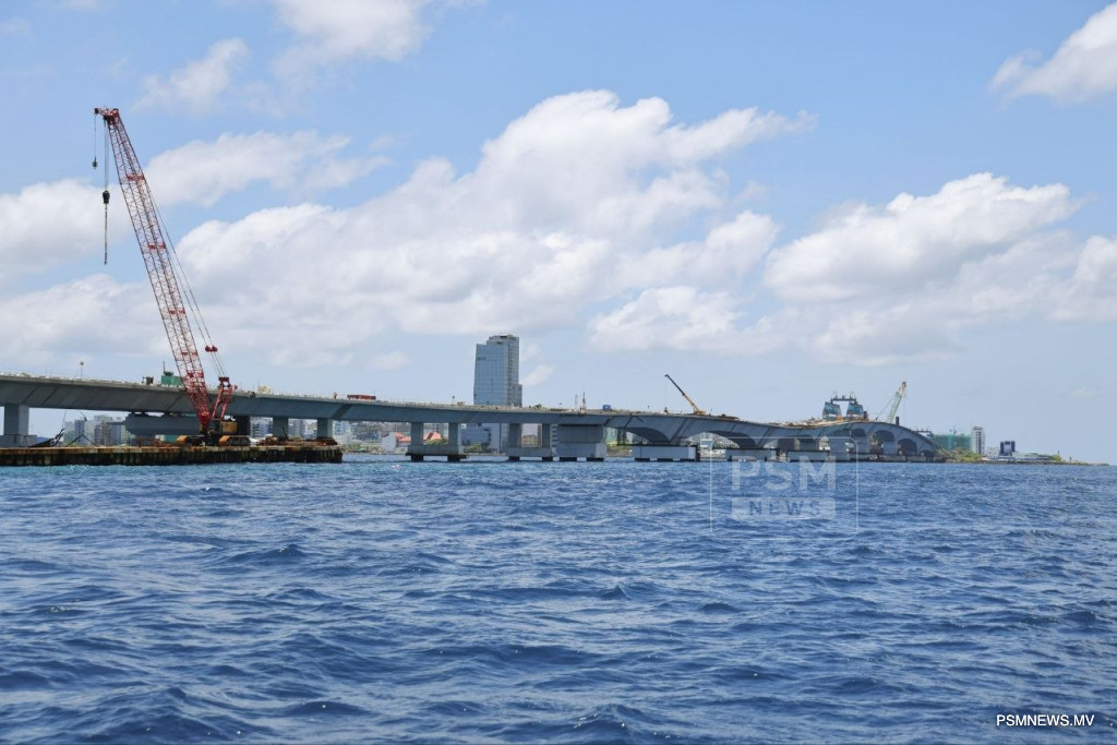 Male’ and Vilimale’ Physically Linked as Thilamale’ Bridge Superstructure Nears Completion