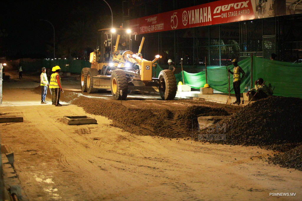 MTCC Begins Tarring Repairs on Heavily Used Ameenee Magu Road Segment