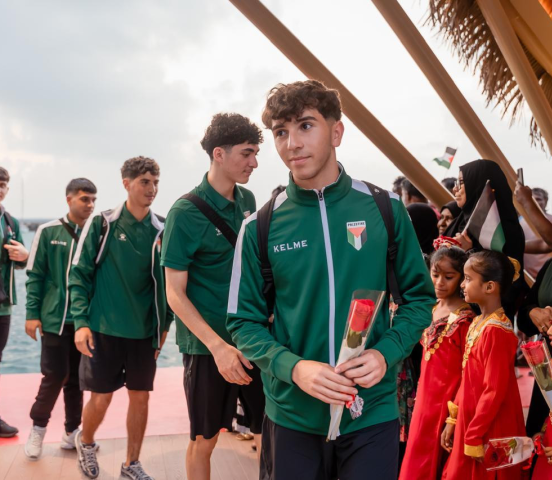 Warm Welcome for Palestinian U17 Team in Guraidhoo
