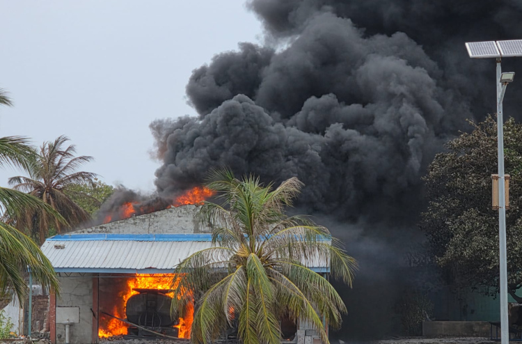 Fire in Funaadhoo Petrol Shed Likely Caused by Electrical Short Circuit