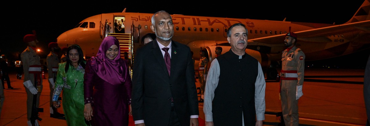 President Muizzu arrives in Pakistan, says strong ties will pave way for sustainable development